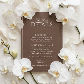 Elegant chokladbrun Old Money-detaljkort Tilläggskort