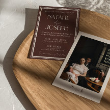 Elegant chokladbrun retrobröllop med gammaldags ch