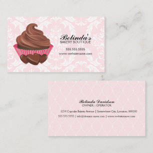 Elegant chokladmuffinsbageri visitkort