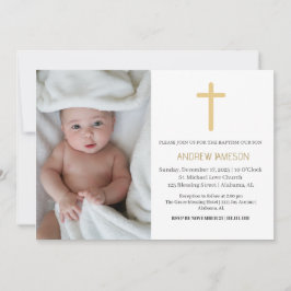 Elegant Christian Blue Round Photo | Baptism Inbjudningar