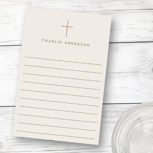 Elegant Christian kor namn ljusbrunt med brunt inv Post-it Block