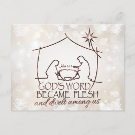 Elegant Christian Ntivity Scripture Jul Helg Vykort