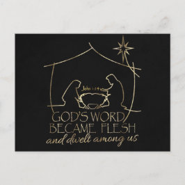 Elegant Christian Ntivity Scripture Jul Helg Vykort