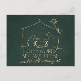 Elegant Christian Ntivity Scripture Jul Helg Vykort