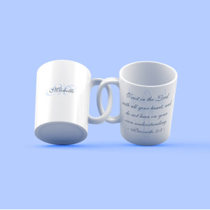 Elegant Christian Proverbs Blue Kor Modern Två-Tonad Mugg