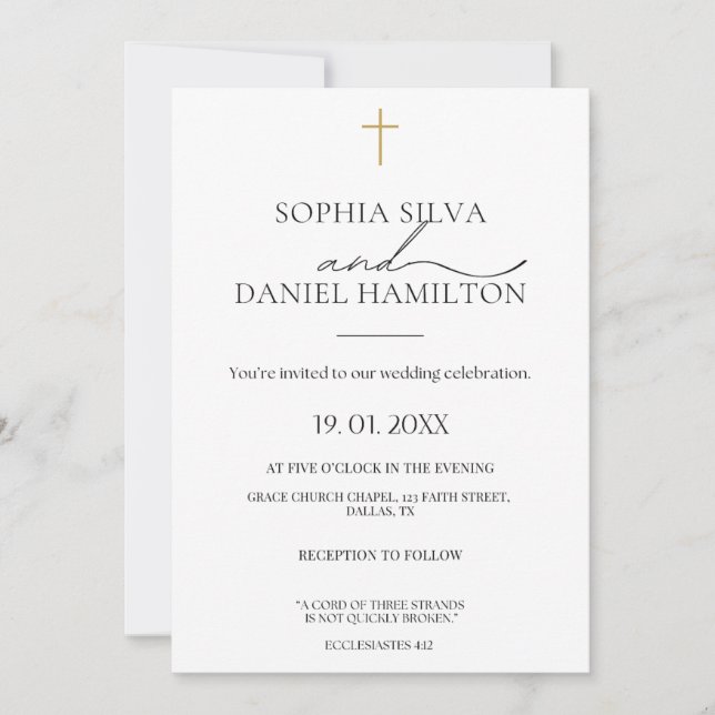 Elegant Christian Wedding Invitation  Inbjudningar (Framsida)