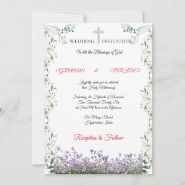Elegant Christian Wedding Invitation Template Inbjudningar