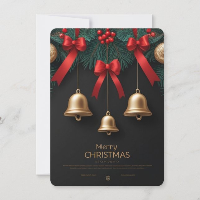 Elegant Christmas Bells Decor – Julkort (Framsida)
