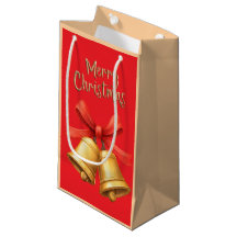 Elegant Christmas Bells Red Holiday Art