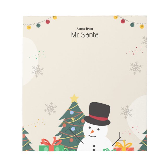 Elegant Christmas Boho Teacher Notepad Anteckningsblock (Framsida)