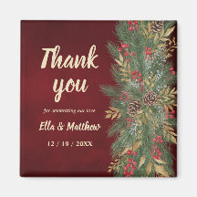 Elegant Christmas Botanical Wedding Favor