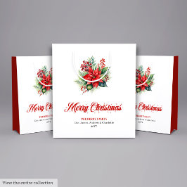 Elegant Christmas Bouquet Floral Holiday Gift Bag