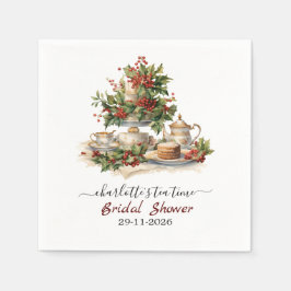 Elegant Christmas Bridal Shower Tea Time Party Pappersservett
