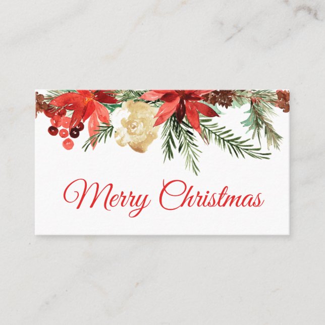 Elegant Christmas Business Card Visitkort (Framsida)