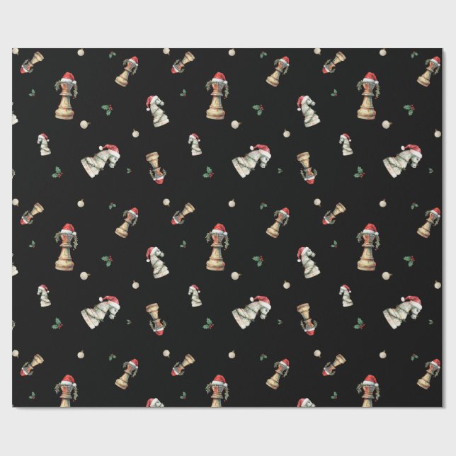 Elegant Christmas Chess Wrapping Paper Sheets Presentpapper (Platt)