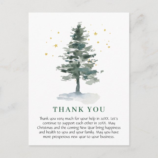 Elegant Christmas Corporate Thank You Vykort (Framsida)