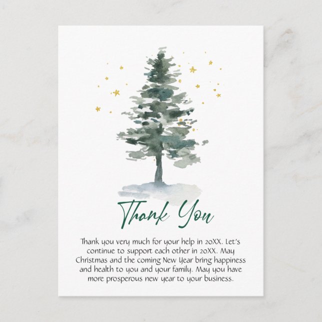 Elegant Christmas Corporate Thank You Vykort (Framsida)