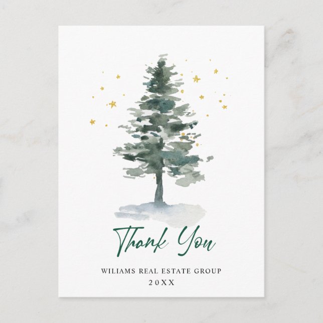 Elegant Christmas Corporate Thank You Vykort (Framsida)
