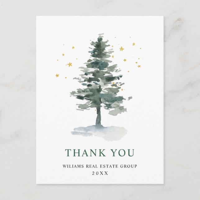 Elegant Christmas Corporate Thank You Vykort (Framsida)