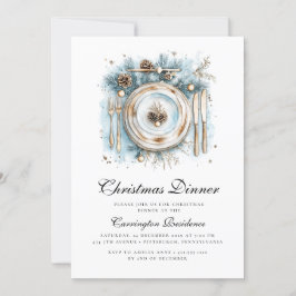 Elegant Christmas Dinner Invitation  Inbjudningar
