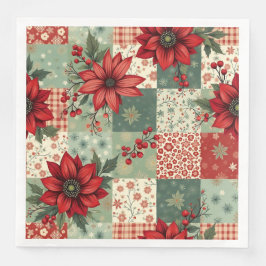Elegant Christmas Floral Quilt Pattern  Pappersservett