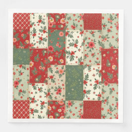 Elegant Christmas Floral Quilt Pattern  Pappersservett