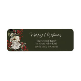 Elegant Christmas Floral Return Address Returadress Etikett