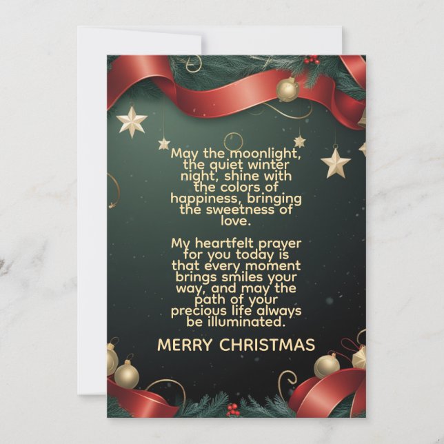 Elegant Christmas Frame Background with Gold Stars Julkort (Framsida)