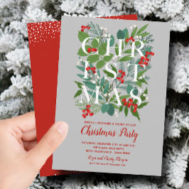 Elegant CHRISTMAS Greenery Party-inbjudningar Inbjudningar