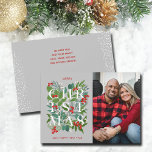 Elegant CHRISTMAS Greenery Photo Helgdag Card Julkort<br><div class="desc">Ord CHRISTMAS med grönska och bär accentuerar ditt favoritfoto på de här helgdag. MATCHING-objekt i vår butik.</div>