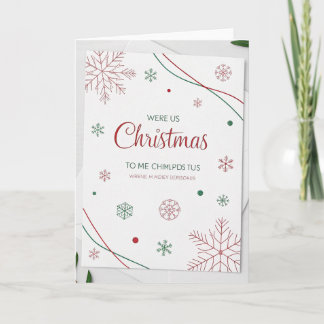 Elegant Christmas Greeting Cards – Red & Green Hol Kort
