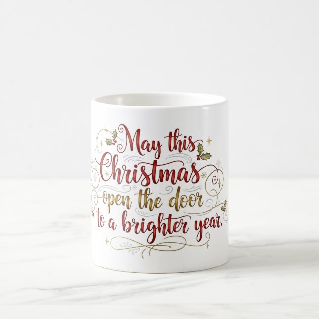 Elegant Christmas Greeting Lettering Mug Kaffemugg (Center)