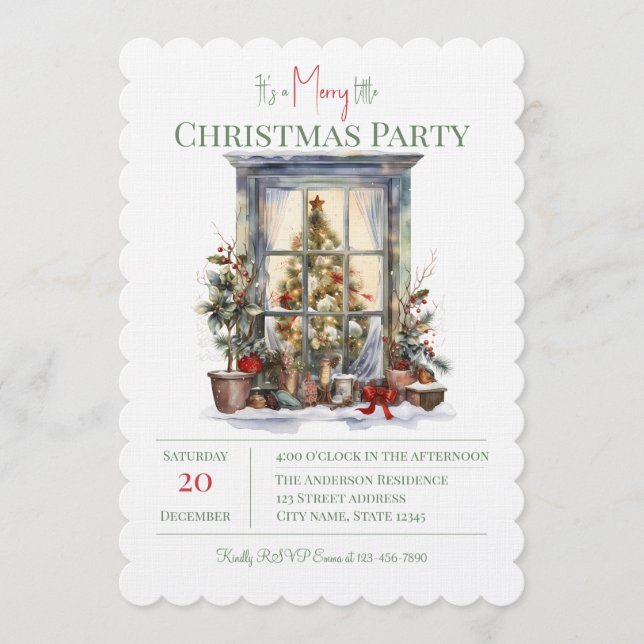 Elegant Christmas Holiday Invitation  Inbjudningar (Framsida)
