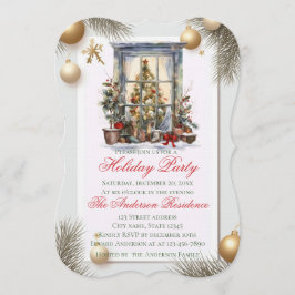 Elegant Christmas Holiday Invitation Inbjudningar