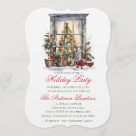 Elegant Christmas Holiday Invitation Window Inbjudningar