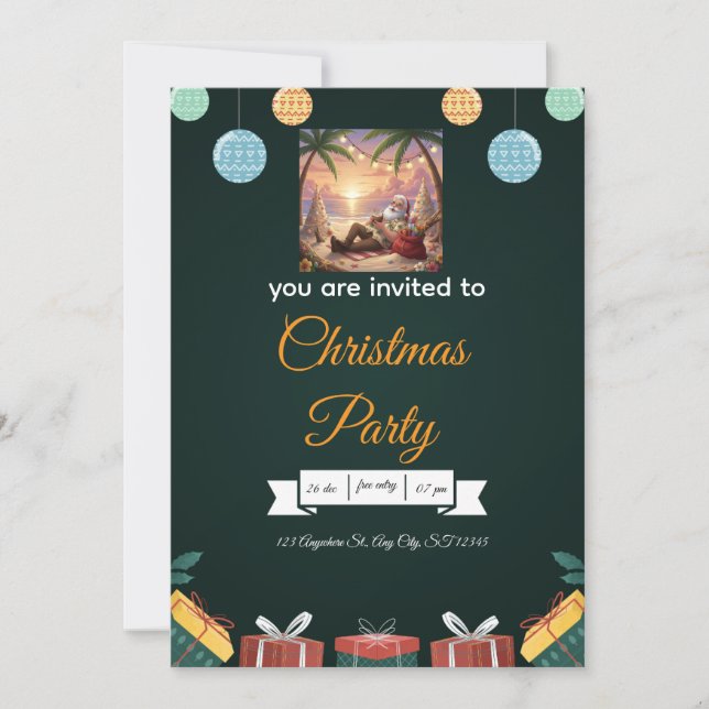 Elegant Christmas Invitation – A Festive Design  Inbjudningar (Framsida)