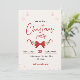 Elegant Christmas Party Invitation Inbjudningar