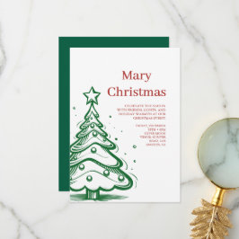 Elegant Christmas Party Invitation Tack Kort