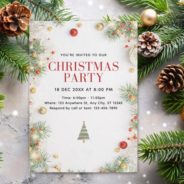 Elegant Christmas Party Invitation with Holiday  Inbjudningar (Skapare uppladdad)
