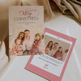Elegant Christmas Photo Card Inbjudningar