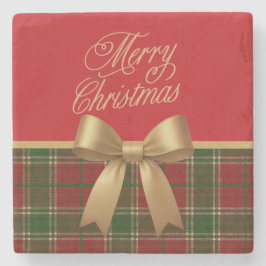 Elegant Christmas Plaid Collection with Gold Bow Stenunderlägg