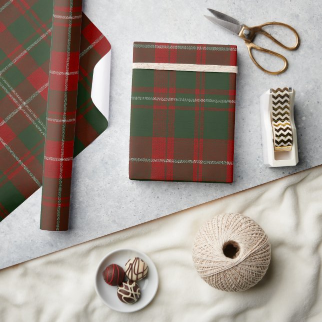 Elegant Christmas Plaid Presentpapper (Hantverk)