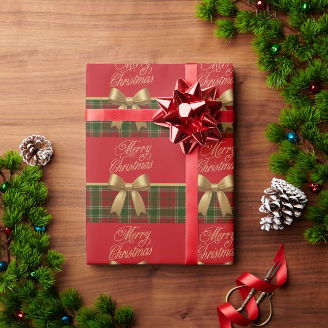 Elegant Christmas Plaid Wrapping Paper Presentpapper (Julgåva)