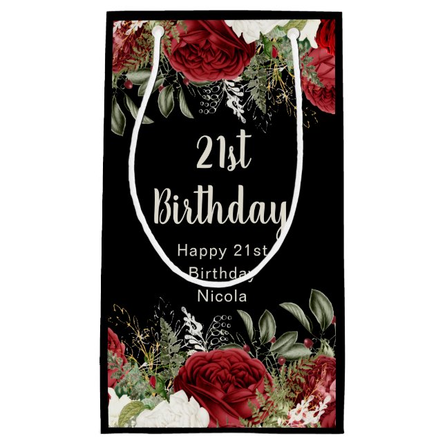Elegant Christmas Red Flowers Birthday Party (Framsidan)