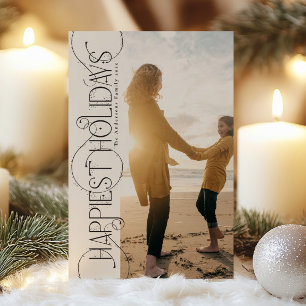 elegant christmas swirrrls-foto HAPPIEST Julkort