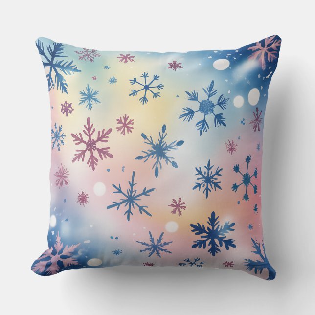 Elegant Christmas Throw Pillow– Red & Gold Holiday Kudde (Framsida)