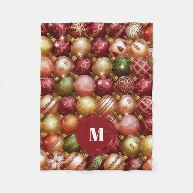 Elegant Christmas Tree Baubles Fleecefilt (Framsidan)