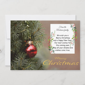 Elegant Christmas Tree Card With Modern Ornaments Kort