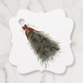 Elegant Christmas Tree Gift Tag Gåvor Etiketter