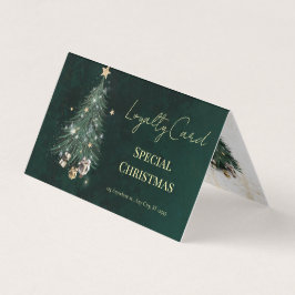 Elegant Christmas Tree Loyalty Card! Visitkort